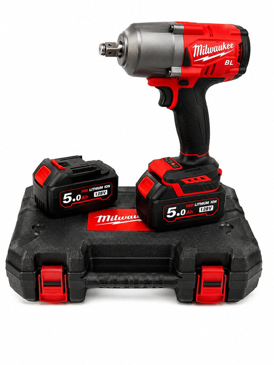 Llave de Impacto Inalámbrica Milwaukee 800Nm Brushless 1/2" 128V 5.0Ah Tipo  con Kit Completo
