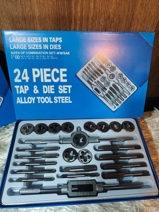 JUEGO PROFESIONAL DE MACHUELOS Y TERRAJAS 24 PIEZAS