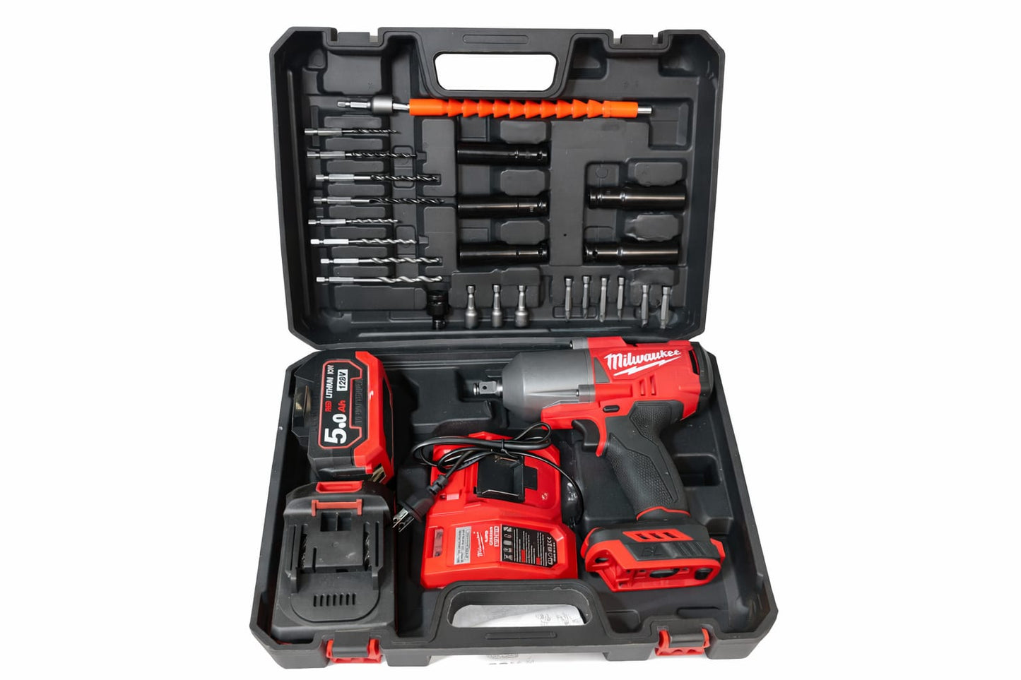 Llave de Impacto Inalámbrica Milwaukee 800Nm Brushless 1/2" 128V 5.0Ah Tipo  con Kit Completo